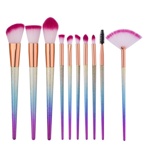 10 piece makeup brush set W719