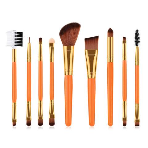 9 piece makeup brush set W711
